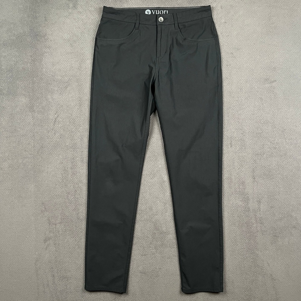 Vuori Meta Pant Mens 31 Black Slim Fit Performance 5-Pocket Tech Chino 31x31